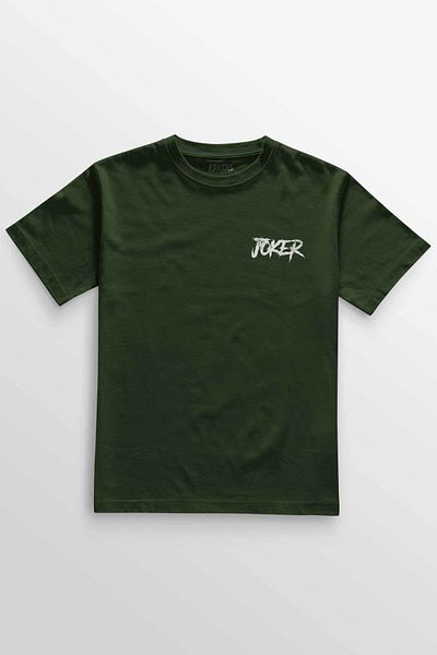 Kretas Μπλουζάκι Unisex Χακί Τζόκερ Ψυχοπαθικός Γελώντας Τζόκερ Ταινία Ταινία Μίνιμαλ μπλουζάκι με στάμπα μπροστά