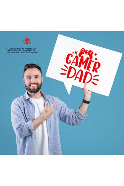 StoryGift Romania Sticker Adeziv 90CM Exterior pentru un tata jucator - jocuri video pasiune , Vinyl Rosu, 90 cm