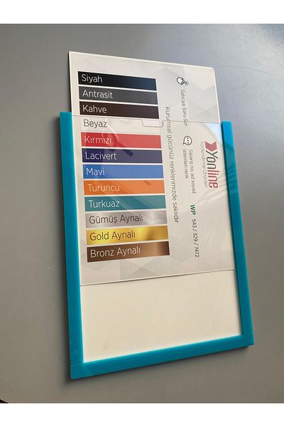 Yönline A4 Turquoise Document Frame Easy to Change Self-Adhesive Wall and Door Type Foil Holder