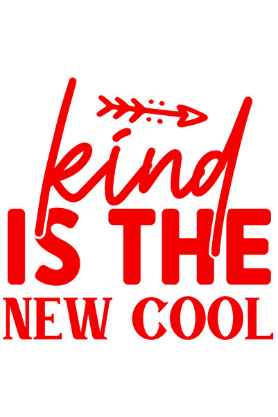 StoryGift Romania Sticker Autocolant 30CM Exterior cu textul "Kind is the new cool" - bunatatea este noul misto
