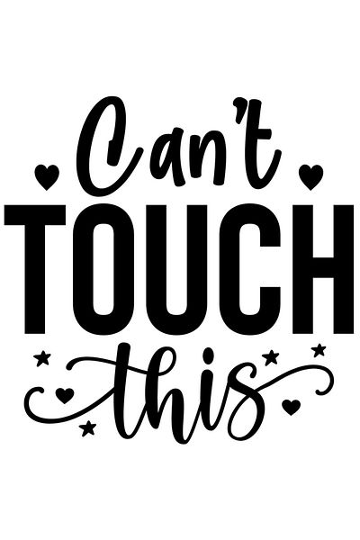 StoryGift Romania Sticker Eticheta 40CM Exterior cu inimioare si stelute cu mesajul "Can't touch this" - nu poti