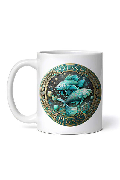 OEM Cană albă personalizată, zodia Pești, INOVATIX®. 330ml