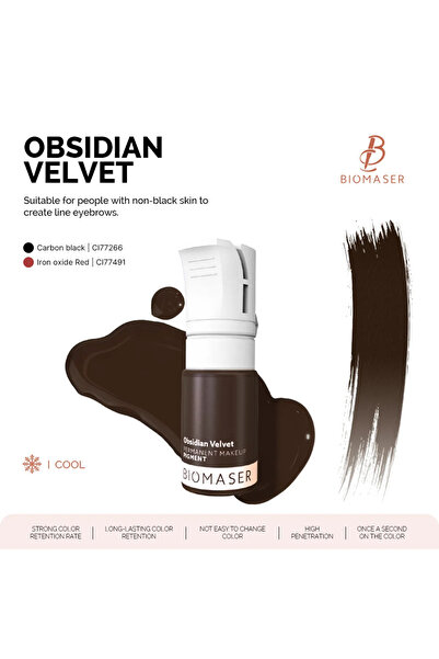 BİOMASER OBSIDIAN VELVET, Pudra seri 12ml Profesyonel Kalıcı Makyaj Pigmenti