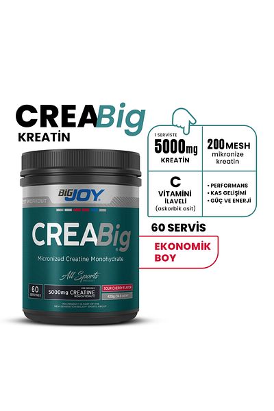 Bigjoy Sports Creatine Creabig Creatine 420Gr 60 Servings Cherry Monohydrate 100% Micronized