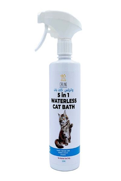 Caline 5 in 1 Waterless Cat Bath, No-Rinse Formula, 500ml Bottle