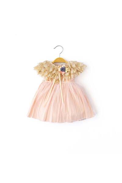 Babydola Kız Bebek Dantelli Somon Elbise -13842