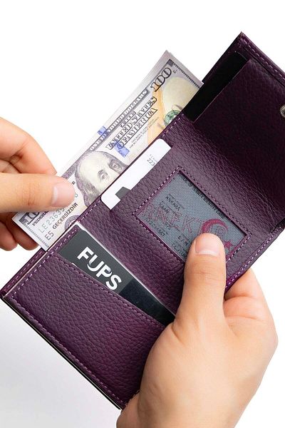 Niki Leather Legend Purple Genuine Leather Smart Mechanism Wallet