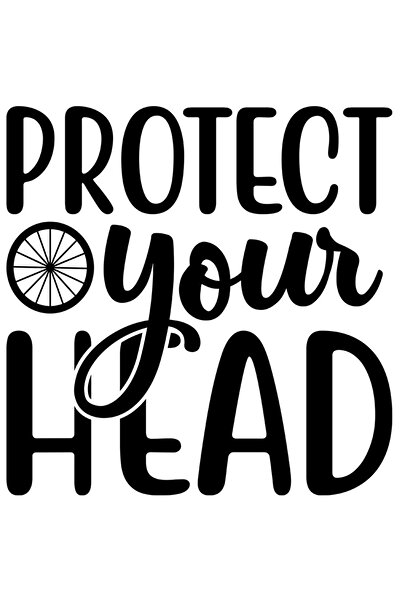 StoryGift Romania Sticker Exterior cu mesaj care te indeamna sa iti protejezi capul purtand o casca - roata