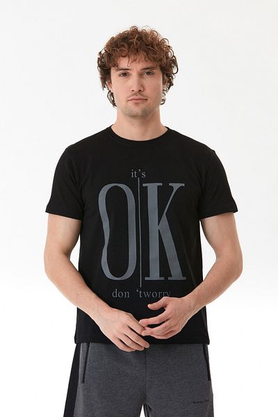 Fulla Moda It`S Ok Printed Crew Neck T-Shirt