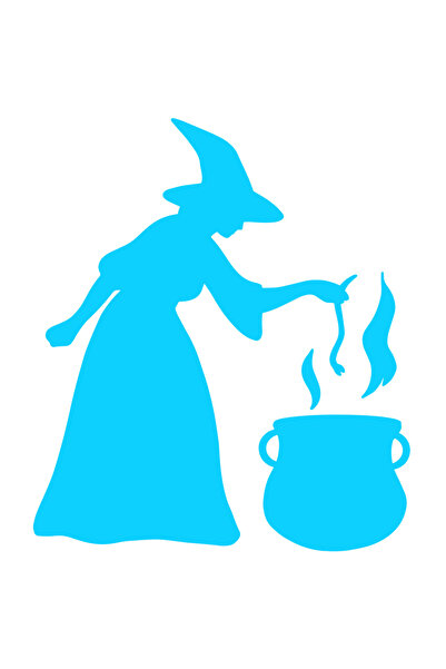 StoryGift Romania Sticker Eticheta 40CM Exterior cu o vrajitoare care prepara...