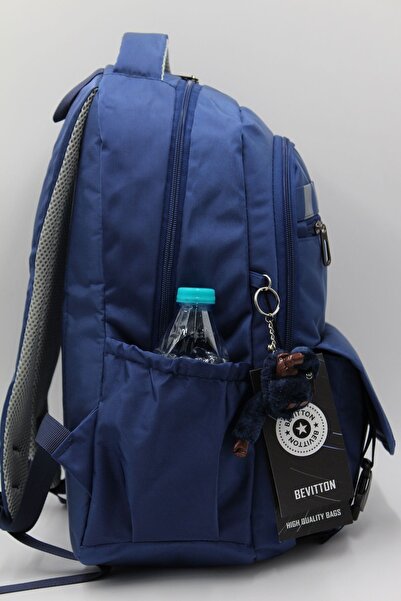 Bevitton Bvt-34300 Rucsac de școală din țesătură specială, hidrofugă, albastru bleumarin