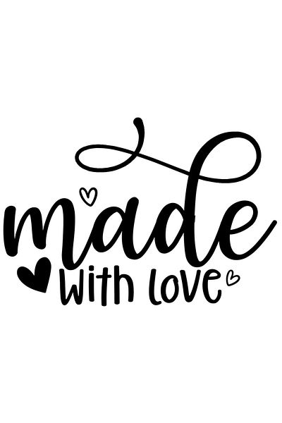 StoryGift Romania Sticker Eticheta 40CM Exterior cu inimioare si textul in engleza "Made with love" - facuta cu