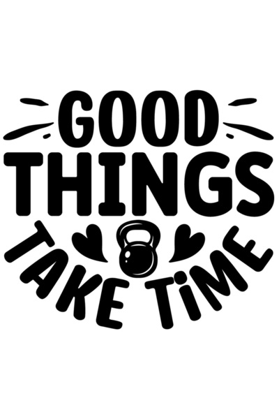 StoryGift Romania Sticker Exterior cu inimioare si textul "Good things take time" - lucrurile bune necesita