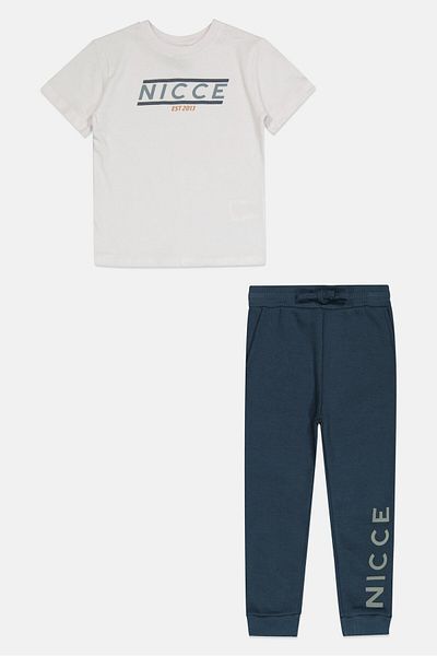Nicce Kids Boy 2 Pieces Brand Logo Short Sleeve Top And Bottom Set, Multicolor