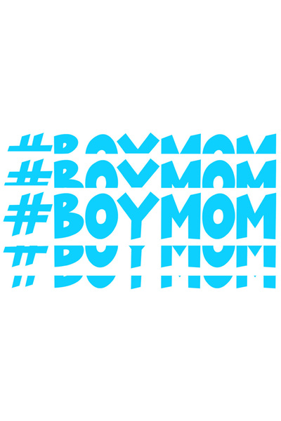 StoryGift Romania Sticker Exterior cu "#Boymom" - baiatu' mamei iubire afectiune , Vinyl Albastru, 30 cm