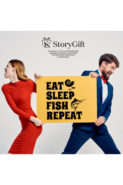 StoryGift Romania Sticker Eticheta 50CM Exterior pentru pasionatii de pescuit care ar merge mereu la pescuit , V