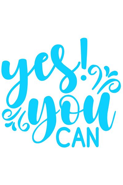 StoryGift Romania Sticker Autocolant 30CM Exterior cu mesaj motivational "Yes! You can" - da tu poti , Vinyl Alb