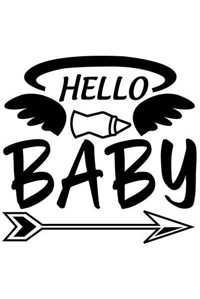 StoryGift Romania Sticker Exterior cu un salut in engleza "Hello, baby" - sal...
