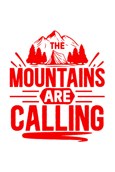 StoryGift Romania Sticker Exterior cu munti si o padure cu mesajul "The mountains are calling" - muntii stri