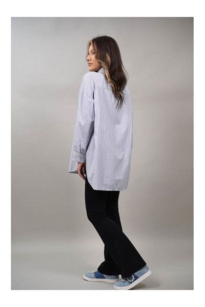 FASHIONLAND CAMASA OXFORD LUNGA IN DUNGI AGRI TALIE UNICA Albastru