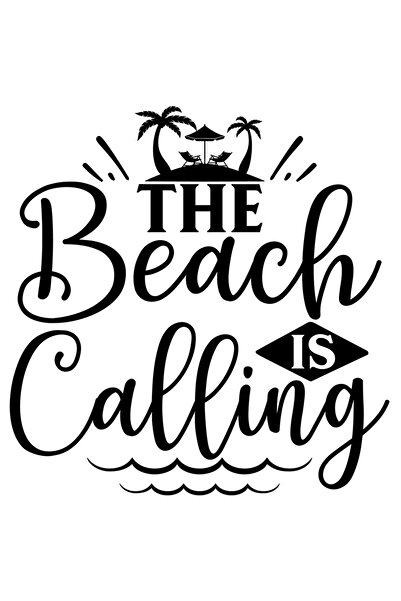 StoryGift Romania Sticker Exterior cu palmieri si mesajul "The beach is calli...