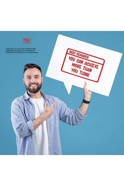 StoryGift Romania Sticker Autocolant 30CM Exterior cu mesaj motivational din care reiese ca poti realiza mai mul