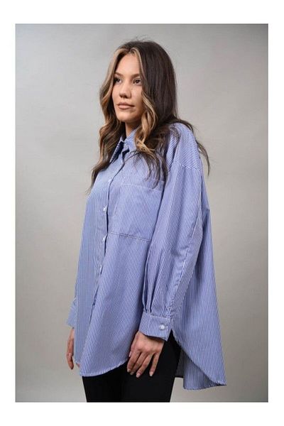 FASHIONLAND CAMASA OXFORD LUNGA IN DUNGI AGRI TALIE UNICA Denim