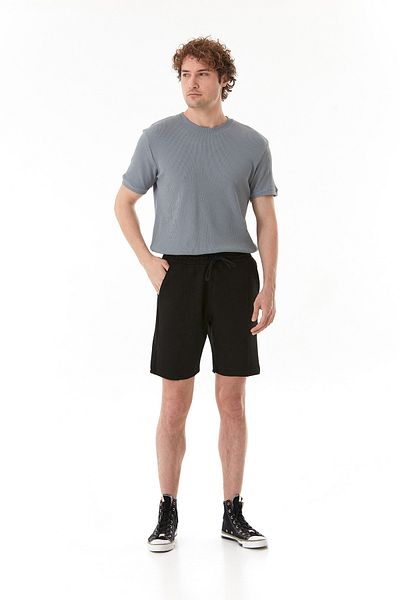 Fulla Moda Honeycomb Fabric Tie Waist Pocket Shorts