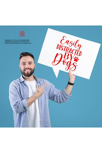 StoryGift Romania Sticker Adeziv 90CM Exterior pentru cei care sunt usor distrasi de caini , Vinyl Rosu, 90 cm