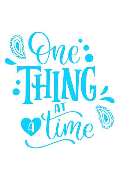 StoryGift Romania Sticker Adeziv 90CM Exterior cu textul in engleza "One thing at a time" - cate un lucru pe ran