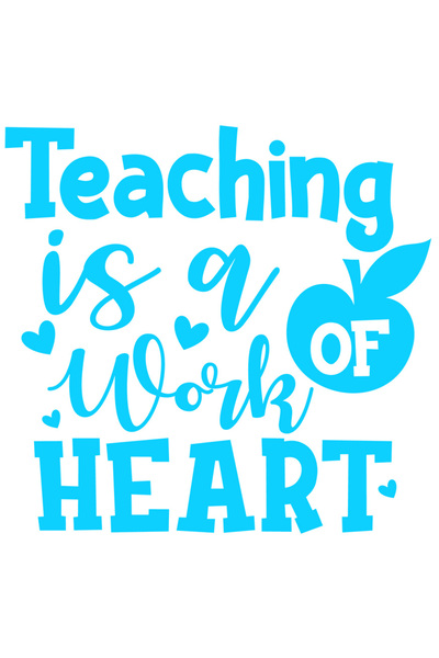 StoryGift Romania Sticker Autocolant 30CM Exterior cu inimioare si mesajul "Teaching is a work of heart" - preda
