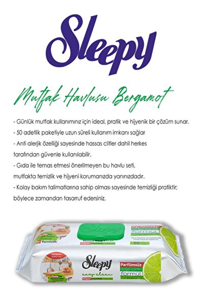 Sleepy Portakal, Greyfurt ve Bergamot Süper Mutfak Havlusu 50'li ve ROSIE