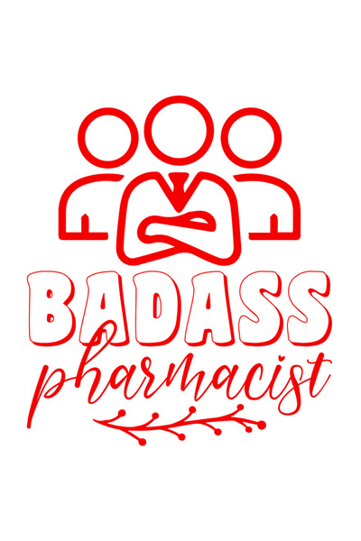 StoryGift Romania Sticker Eticheta 50CM Exterior pentru un farmacist smecher cu textul in engleza "Bada*s pharma