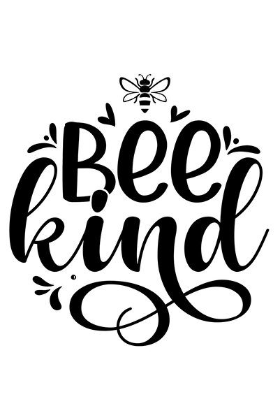 StoryGift Romania Sticker Exterior cu inimioare si albina si textul "Bee kind...