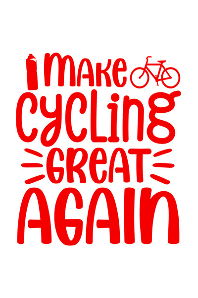 StoryGift Romania Sticker Eticheta 40CM Exterior cu o bicicleta si mesajul "Eu fac ciclismul din nou minunat" ,