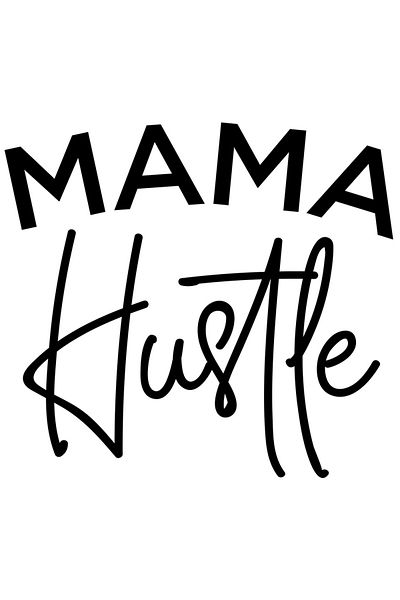 StoryGift Romania Sticker Exterior pentru mame cu textul in limba engleza "Mama hustle" , Vinyl Negru, 50 cm