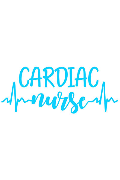 StoryGift Romania Sticker Eticheta 40CM Exterior cu textul in engleza "Cardiac nurse" - asistenta medicala cardi