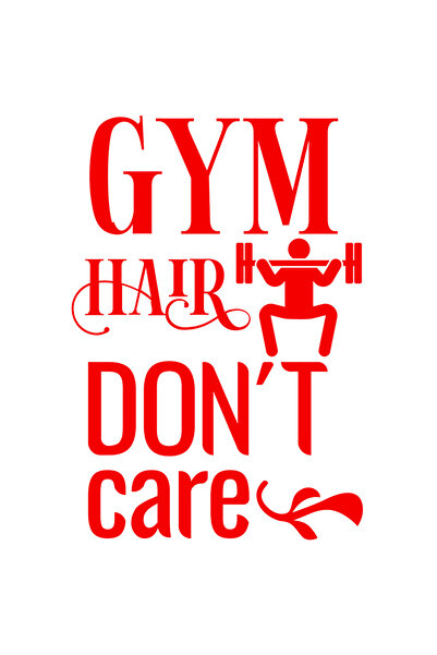 StoryGift Romania Sticker Adeziv 90CM Exterior pentru pasionatii de fitness cu mesajul "Gym hair don't care" - e