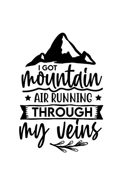 StoryGift Romania Sticker Autocolant 70CM Exterior cu munti si mesajul "I got mountain air running through my ve
