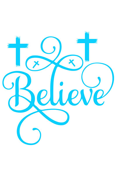 StoryGift Romania Sticker Autocolant 70CM Exterior cu textul "Believe" - cred...