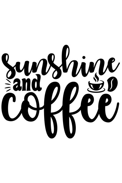 StoryGift Romania Sticker Exterior cu textul in engleza "Sunshine and coffee"...