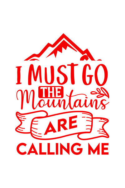 StoryGift Romania Sticker Eticheta 50CM Exterior cu munte si textul "Trebuie sa ma duc, muntii ma cheama" , Viny