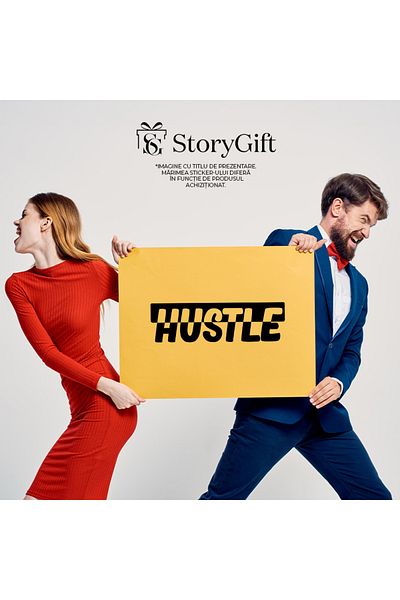 StoryGift Romania Sticker Autocolant 70CM Exterior pentru cei care muncesc din greu cu textul in limba engleza "
