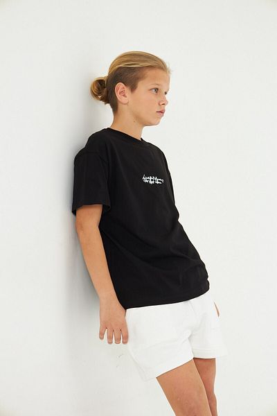 The Champ Clothing Tricou pentru copii unisex, alb, supradimensionat, 100% bumbac, cu model minimalist, imprimat pe spate
