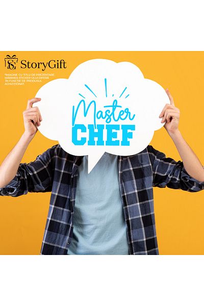 StoryGift Romania Sticker Adeziv 90CM Exterior pentru un bucatar sef - gatit pasiune efort , Vinyl Albastru, 90 cm