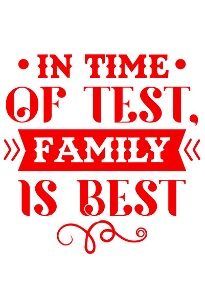 StoryGift Romania Sticker Eticheta 40CM Exterior cu mesajul "In vremuri de test, familia e cea mai buna" - supor