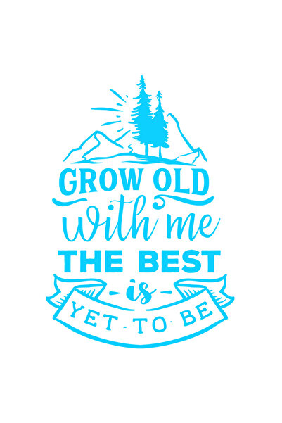 StoryGift Romania Sticker Autocolant 70CM Exterior cu munti si brazi cu mesajul in engleza "Grow old with me, th