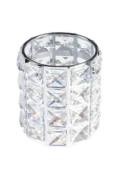 LUXORISE Crystal Magic Silver Makeup Brush Holder,
