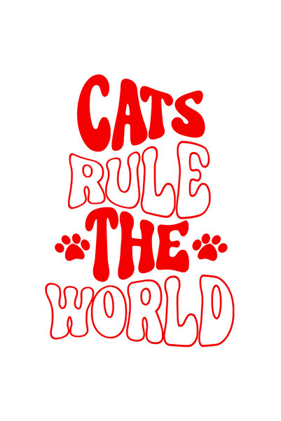 StoryGift Romania 90CM Exterior Adhesive Sticker with paws for those who believe that cats rule the world, Vi