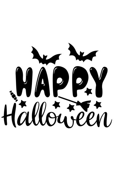 StoryGift Romania 90CM Exterior Adhesive Sticker with illustration showing bats and the message "Happy Halloween" - Hall
